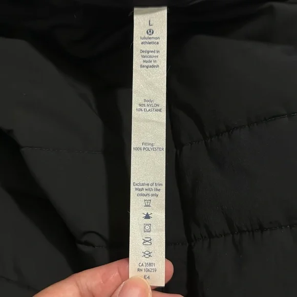 Lululemon Quilted Overshirt Shacket Black Shirt Jacket Snap Chest Pocket-Large - Picture 10 of 11